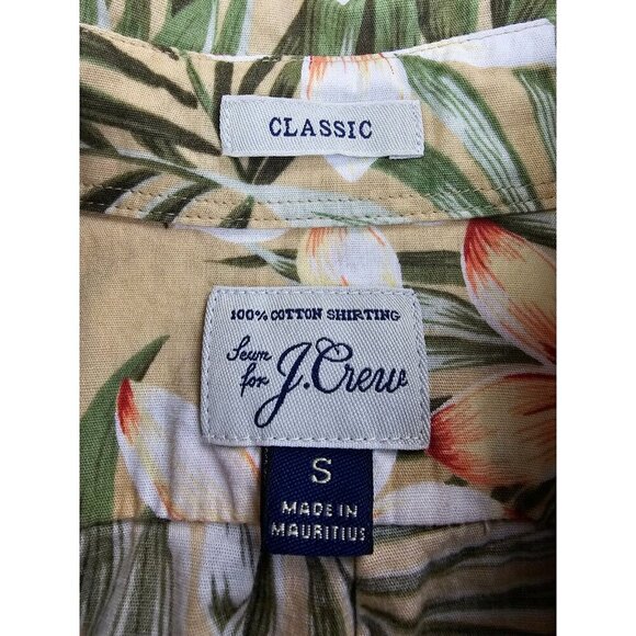 J, Crew Classic Size Small Short Sleeve Floral Cotton Button Down Pocket Shirt - Picture 4 of 10